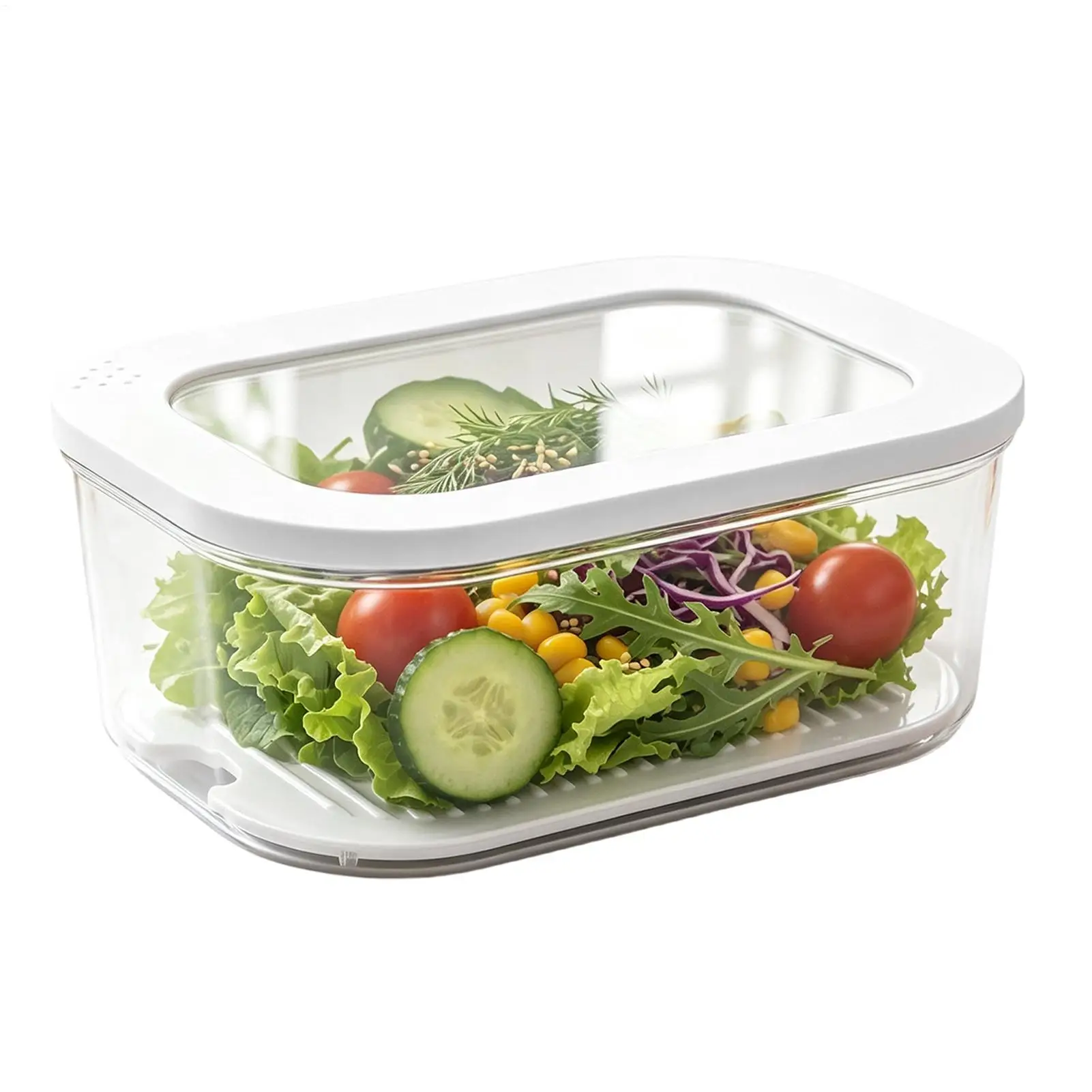 Refrigerator Preservation Storage Box Dry Wet Separation Drain Food Storage Box Refrigerator Container Fruit Storage Box