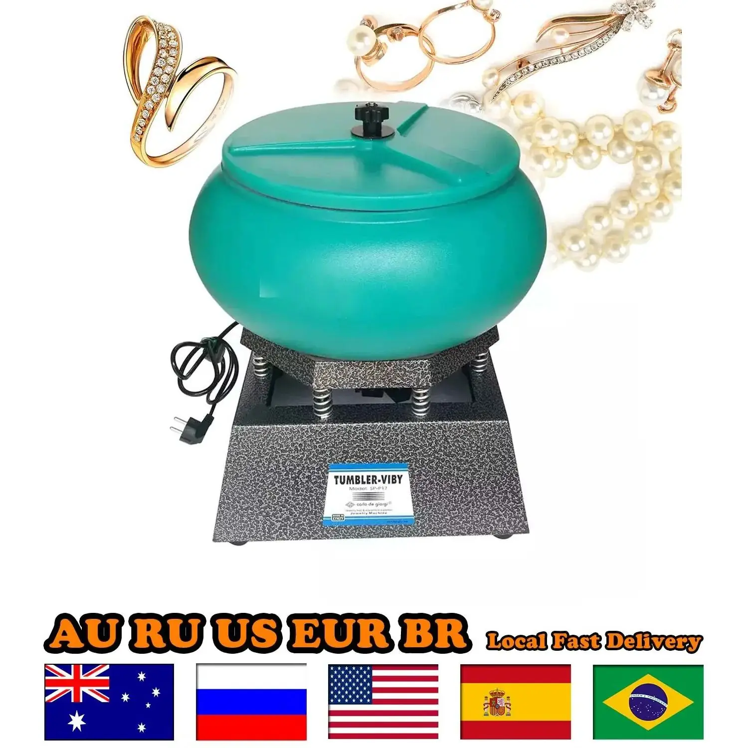 

Professional 12L 17inch Vibratory Tumbler Polisher Machine for Jewelry Metal Finishing Heavy-Duty Commercial Vibrating Polisher