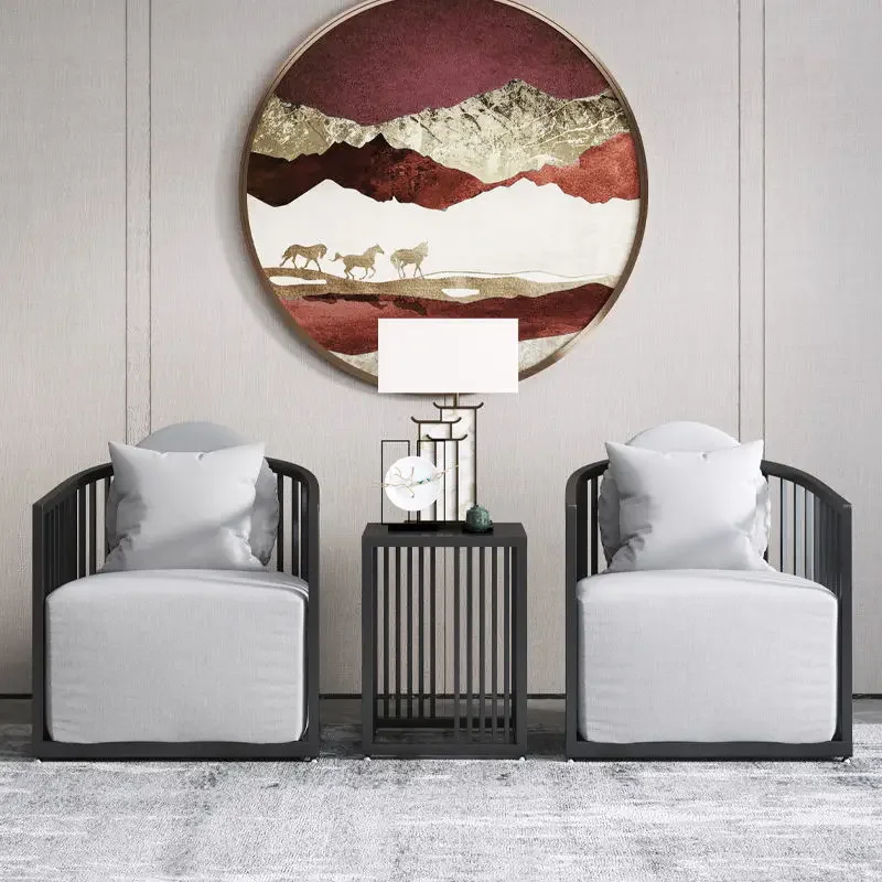 #New Chinese style tea house dedicated sofa, table and chair combination, modern restaurant, homestay, restaurant,lobby negotiat
