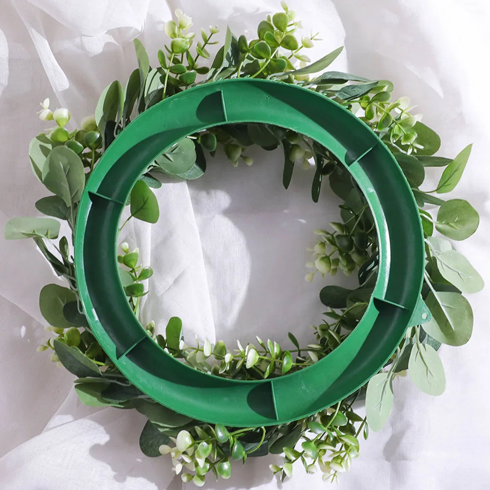 

1pc Premium Plastic Green Wreath For Home Door Wall Decoration Emulation Leaf Garland Fresh Style Hanging Pendant Creative