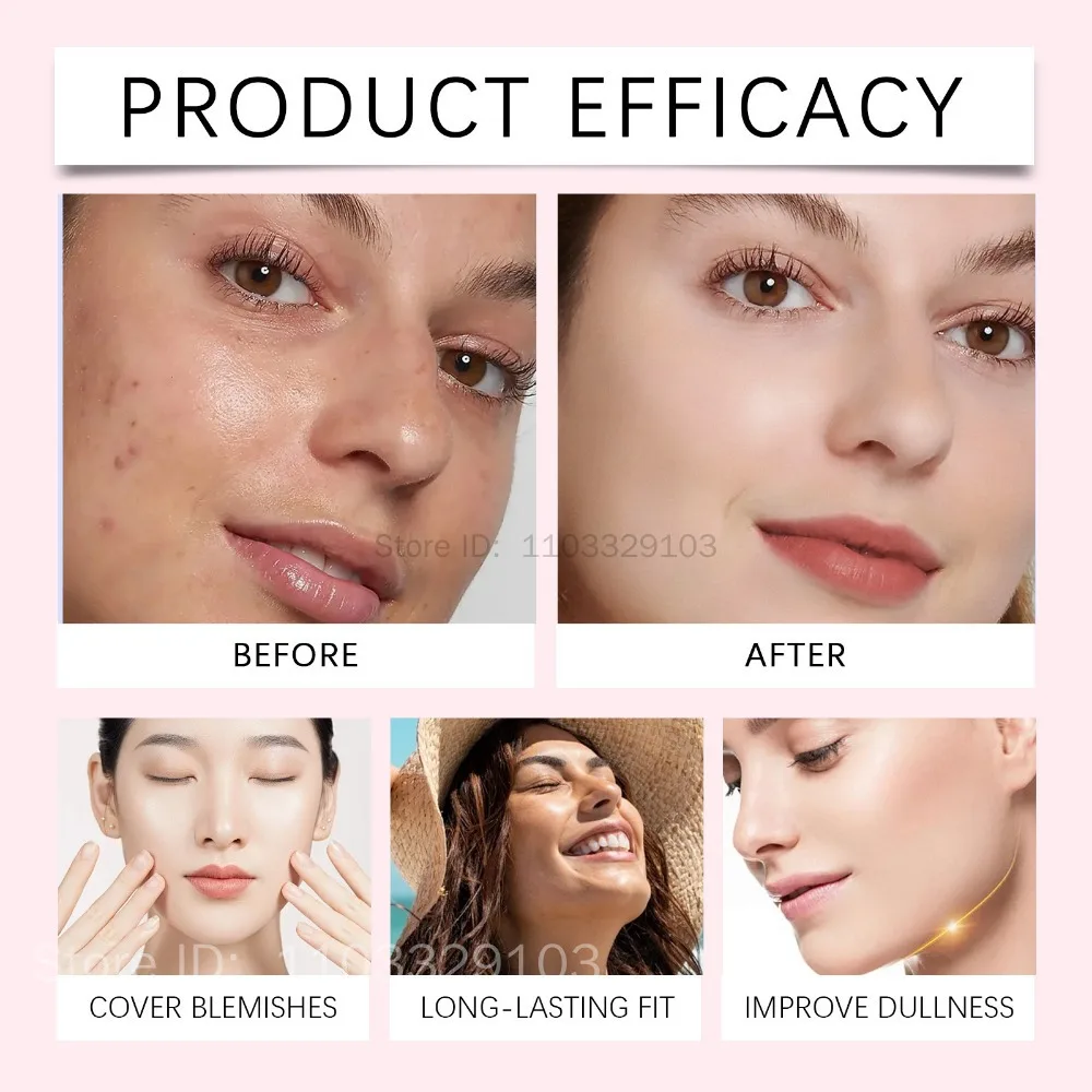 EELHOE-Base hidratante resistente al agua, crema con cojín de aire, luz Natural transparente, ilumina el tono de la piel, maquillaje Base de alta cobertura