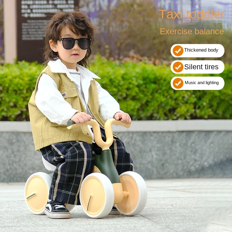 LazyChild Kids Glide Balance Car 1-6 Years Old Four-Wheel Scooter Baby Walker No Pedal Toddler Sliding Bike