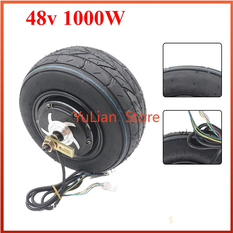 

High quality 48v 1000W 10 inch electric scooter motor special tire 10x6.00-6 motor wheel