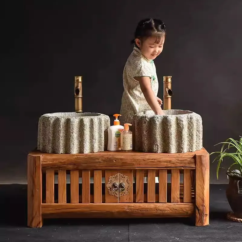 

Washbasin Table Basin Indoor Old Elm Stone Trough Sink