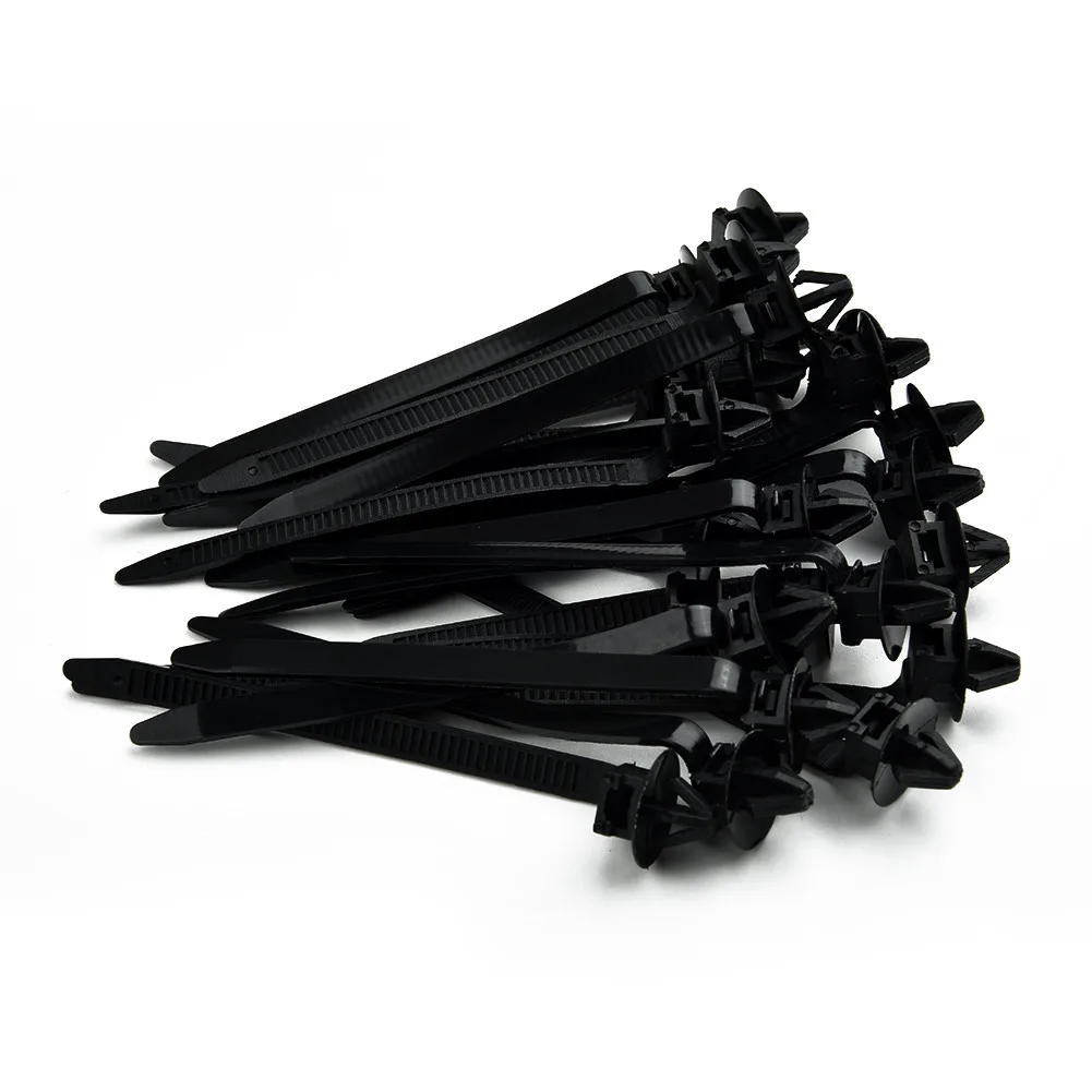 50pcs Cable Ties Tool Car Parts Strap 80mm*5mm Accessories Black Cable Clips Hose Loom Nylon Universal Wire Durable