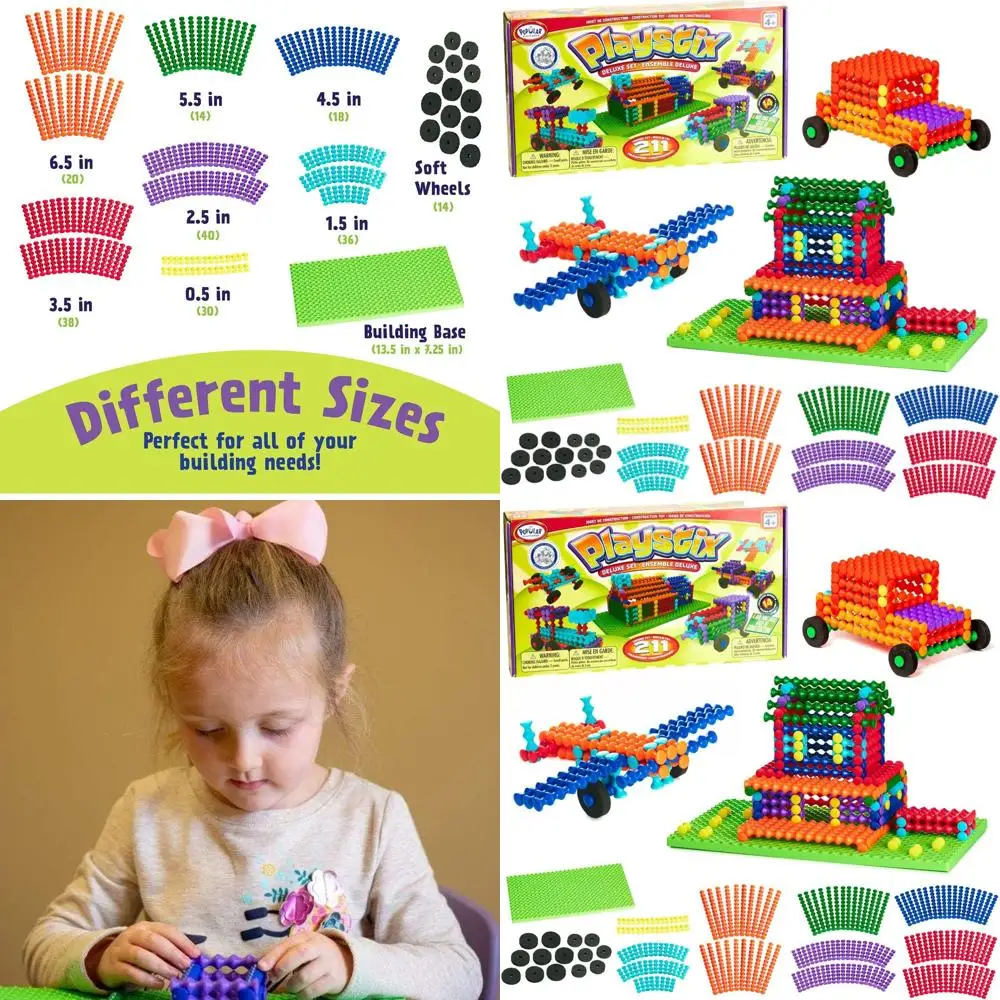 STEM Education Juego de bloques de construcción de 21 piezas de Playstix Construcción Toys