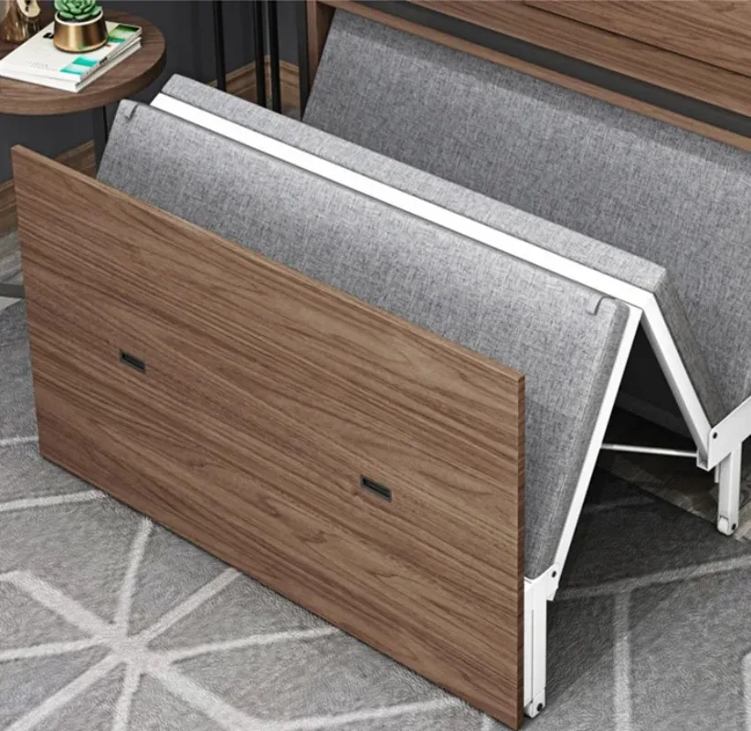 Easy Control Folding Iron Nap Bed Frame Popular Murphy Bed with Invisible Wall Table