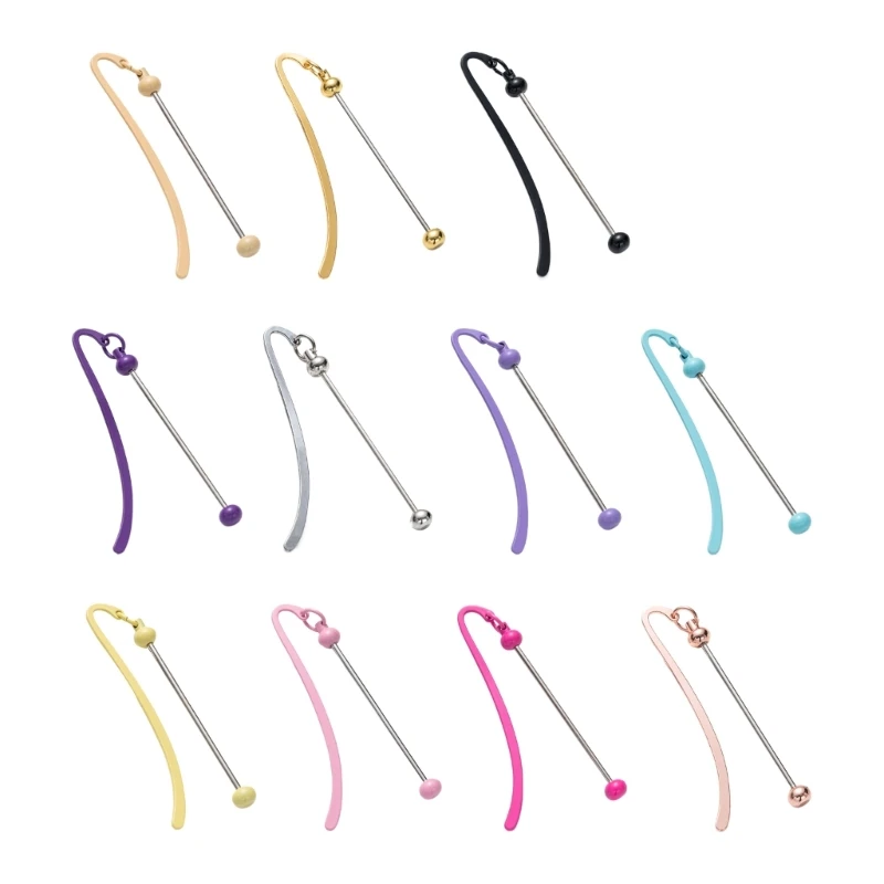 

Beadable Bookmarks Hairpin Hook Book Mark with Long Pendant