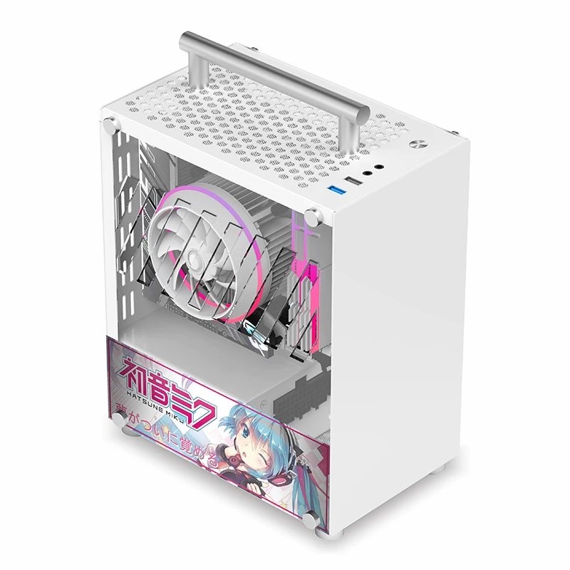 METALFISH T40 Mini ITX Case 7L Acrylic Or Mesh Side Panel and Portable Handle Support SFX PSU/206mm GPU