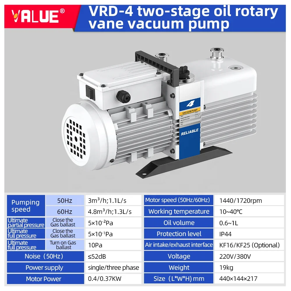 3 ,4.8m3/h 220V/380V Two Stage Sliding Rotary Vane Vacuum Pump Corrosion Resistant Pump