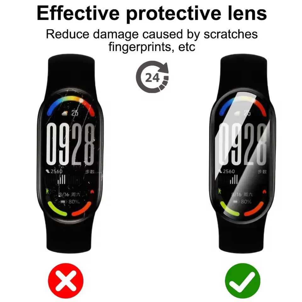1-5PCS Screen Protector for Xiaomi Mi Band 10 Curved Full Coverage Protective Film for Mi Band 10 9 Protector Accessories