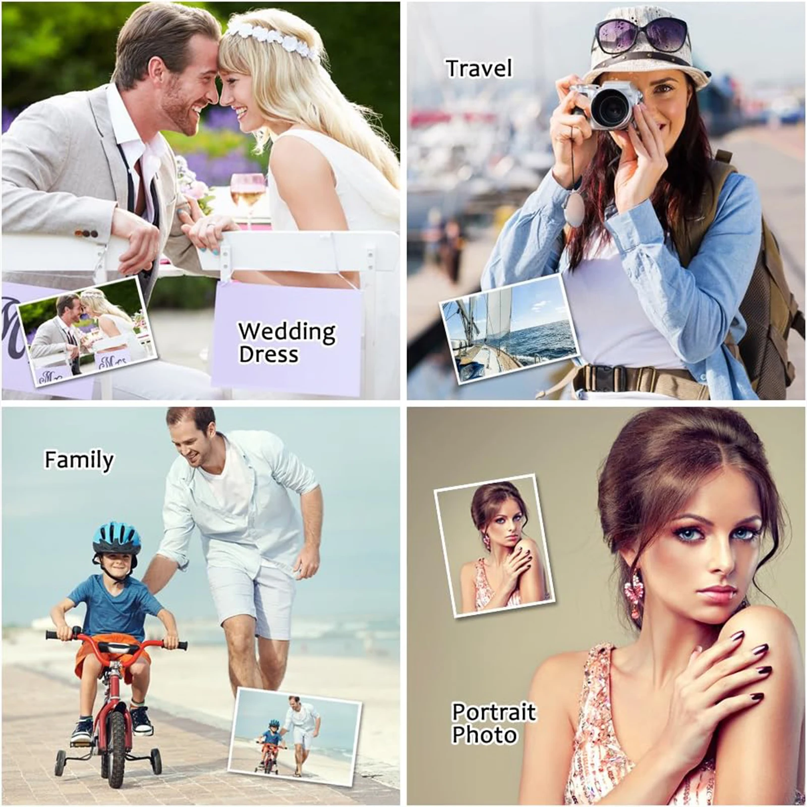 100 sheets 3R/4R/5R/A4 Glossy Photo Paper for Inkjet Printer, Bright Color, Suitable for Photography, Family, Festivals