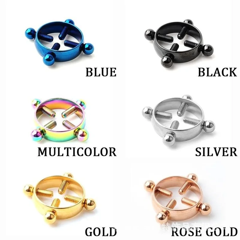 6 Colors Nipple Clamps Stainless Steel Breast Clip Adjustable Nipple Clamp Bondage Adults Sex Toys for Couples Women Harness