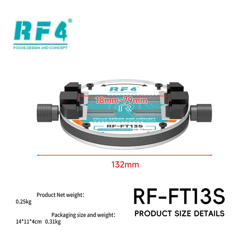 RF4 RF-FT13S Universal Precision Clamping Fixture for CPU Glue Removal with 18-79mm Adjustable Stroke for Phone Board Repair