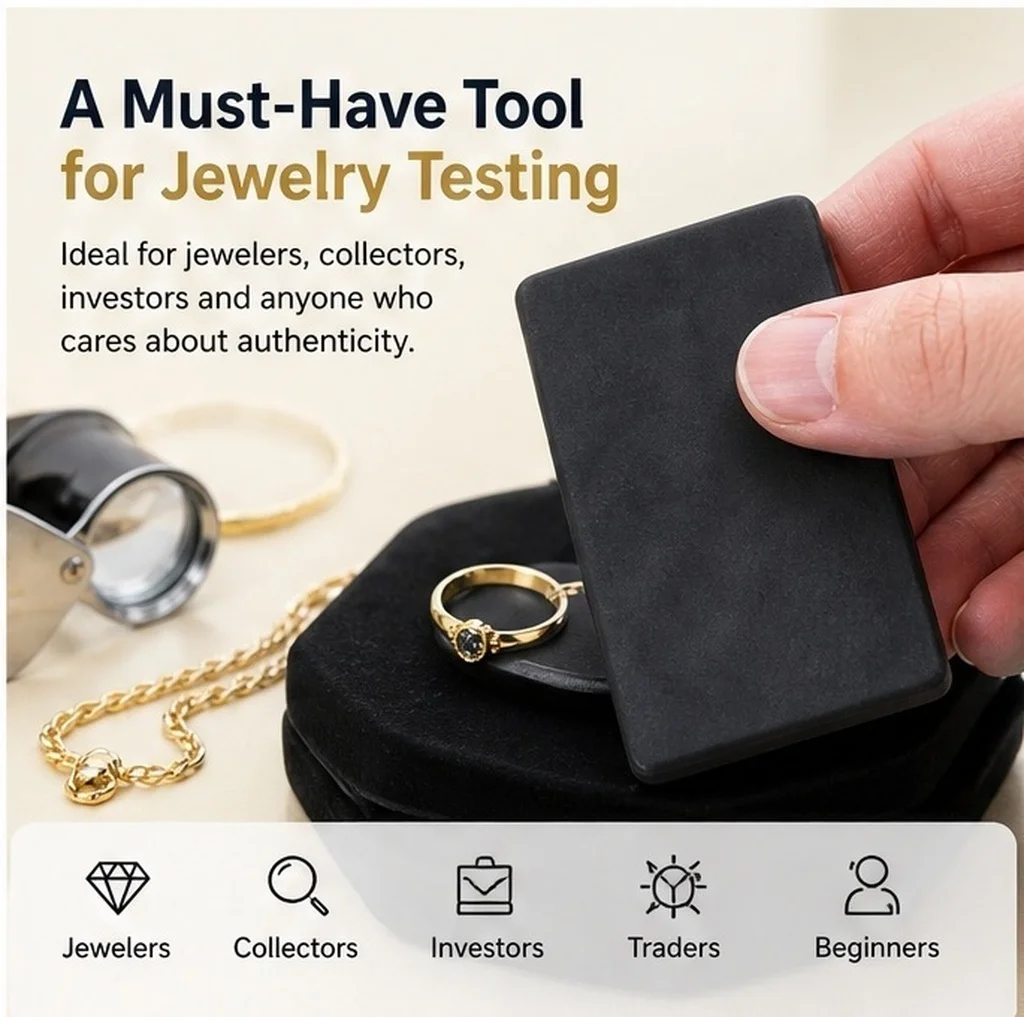 4Pcs Gold Purity Test Kit – Portable Jewelry Tester for Gold, Silver, Platinum & Metal Stones