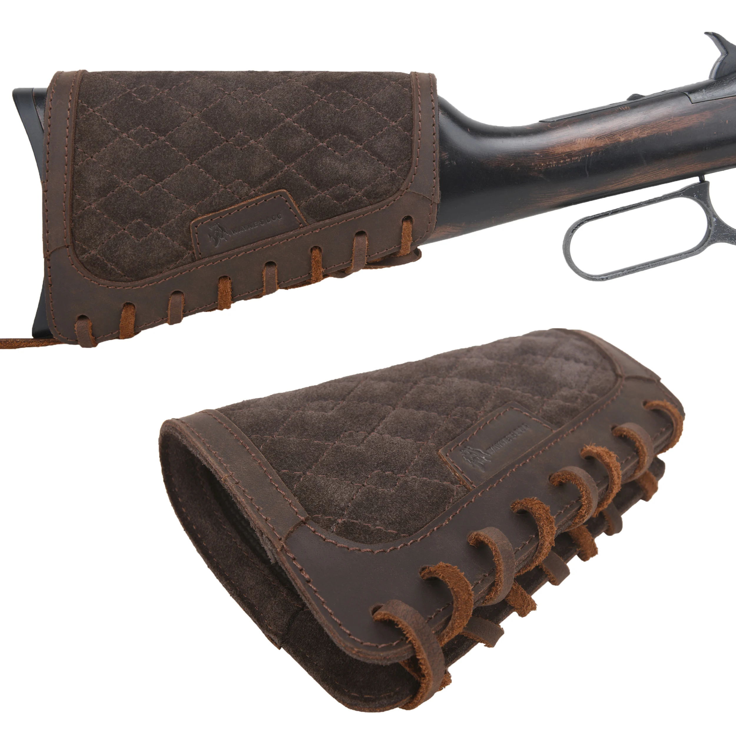 Ambidextrous Soft Suede Leather Shotgun Buttstock Cover Shell Holder Rifle Gun Buttstock For Hunting New Style