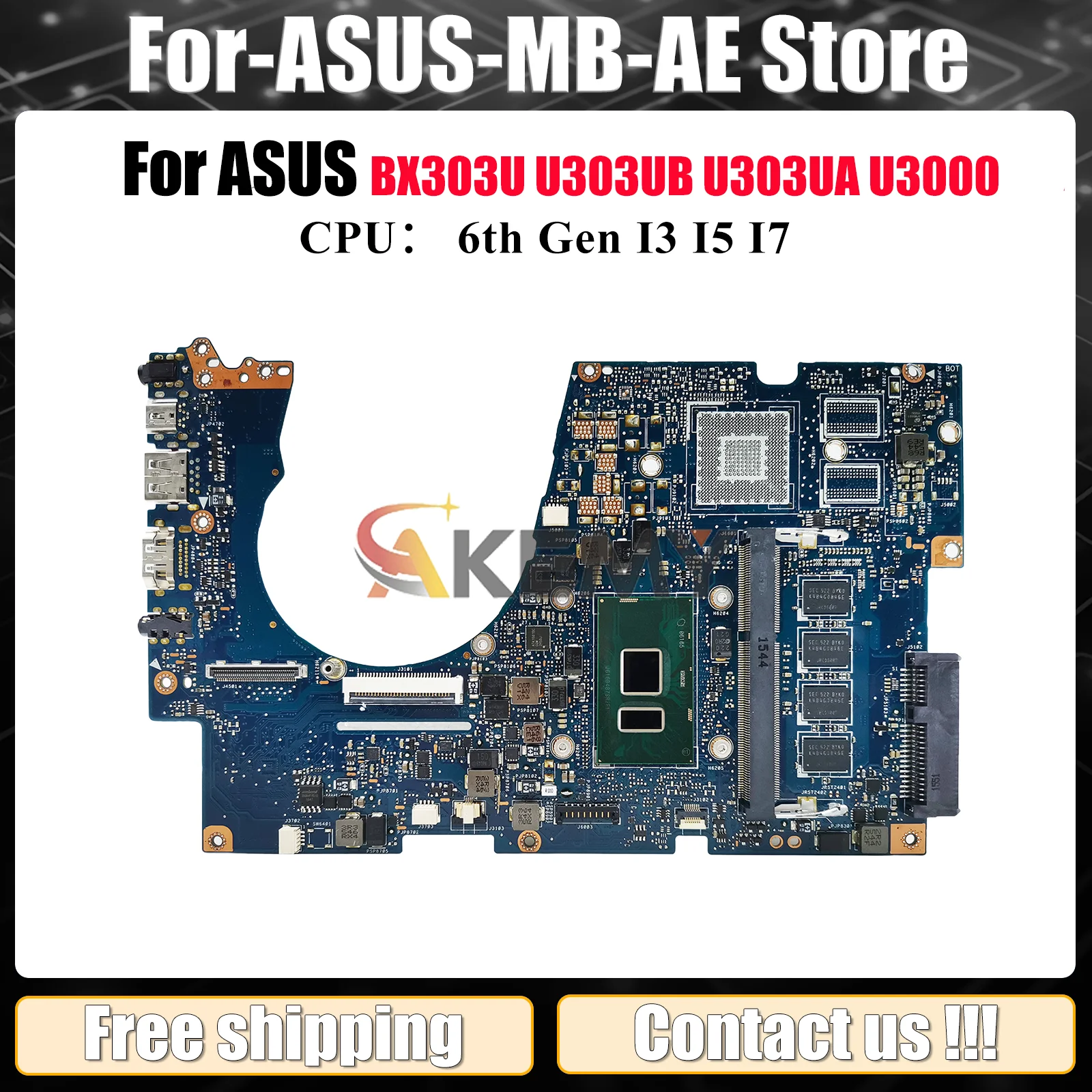 

Материнская плата UX303UA для ноутбука ASUS ZenBook UX303UB UX303U BX303U U303UA UX303UA U303UB U3000, материнская плата с процессором I3 I5 I7, тест ОК