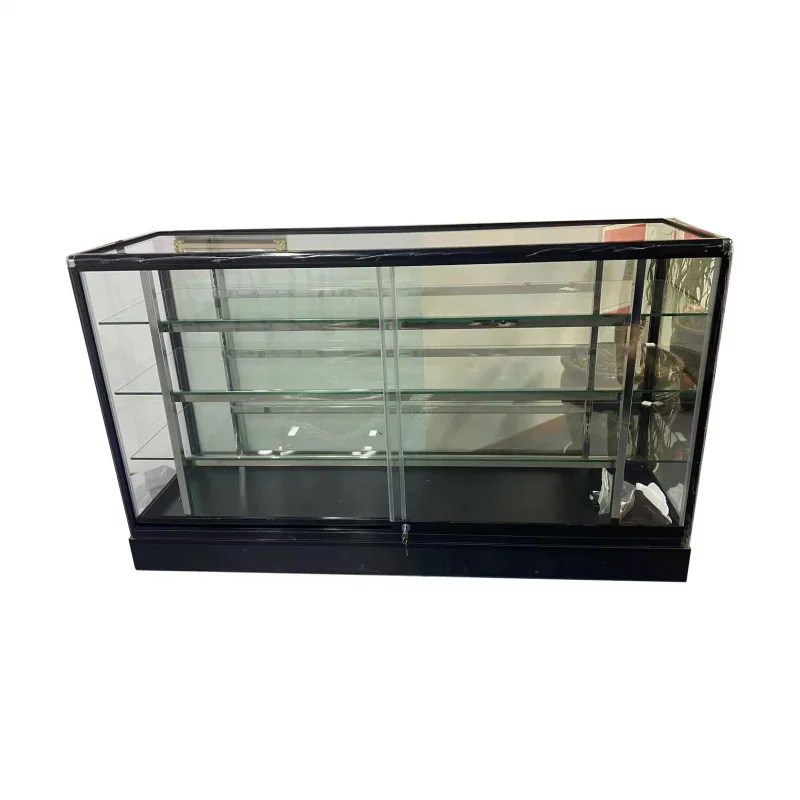 

Custom. Custom Black Aluminum Frame Temper Glass Display Cabinet For Shopping Store