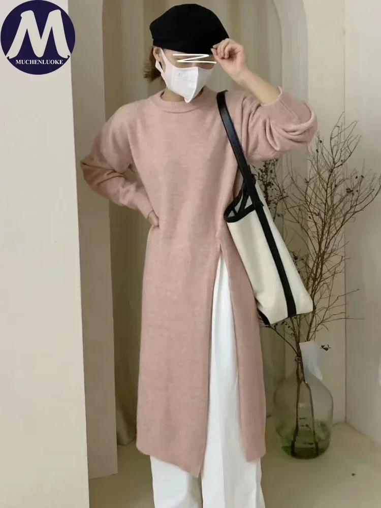 سترات نسائية متماسكة أنيقة وجميلة برقبة دائرية، بلوفرات فضفاضة غير رسمية، ملابس نسائية، موضة جديدة، خريف، شتاء