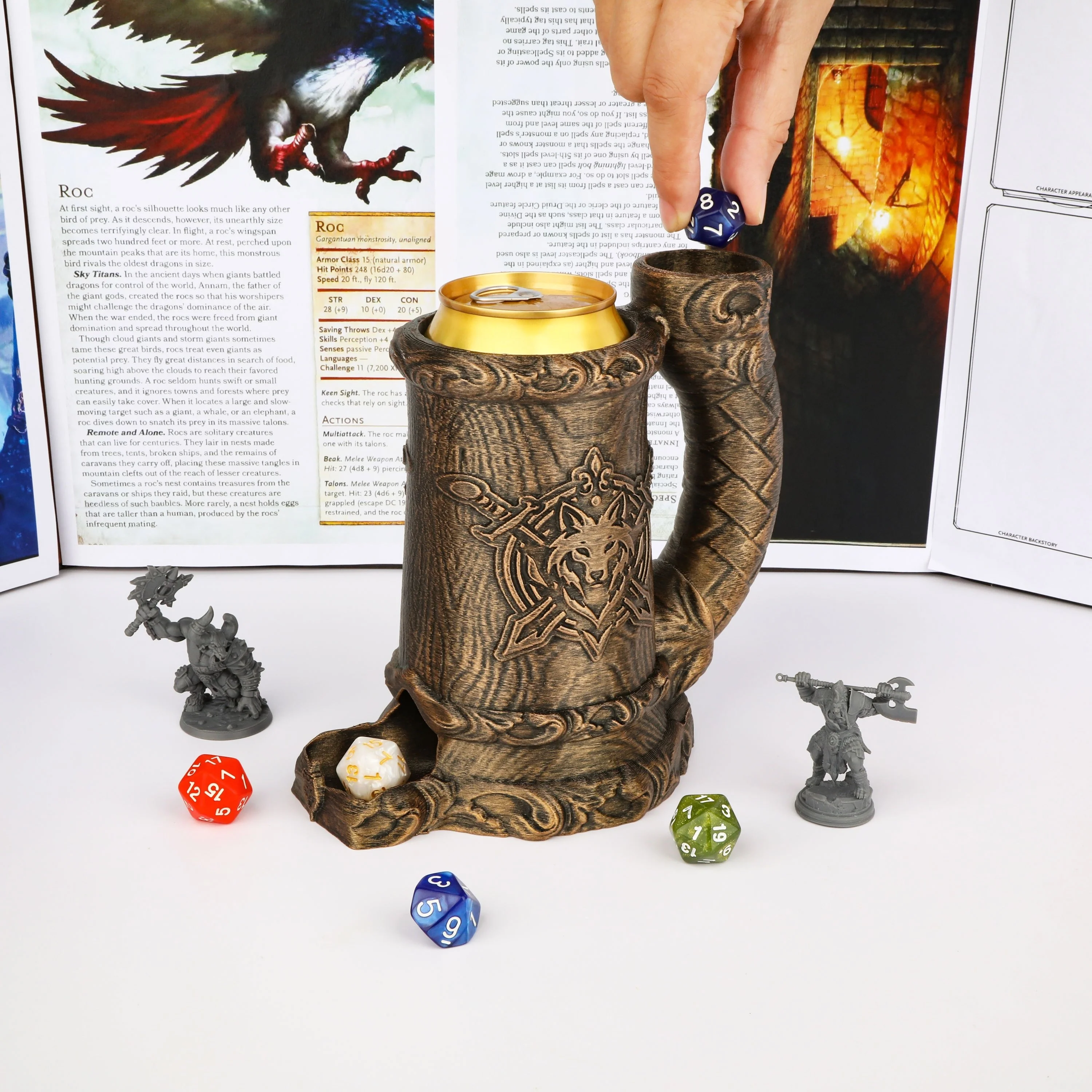 

Mug Dice Tower - Druid Wolf Emblem Cup Dice Tower, Accessory for Tabletop RPG, Available in 3 Colors