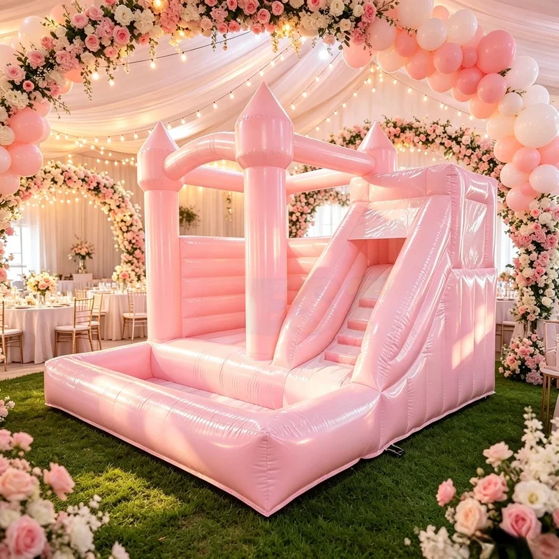 Wedding Bounce House Inflatable Castle Castillo Inflable Commercial Pink Jumping Castle for Party Rental