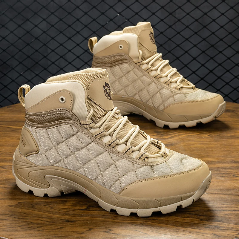 Men Hiking Shoes Non-Slip Wear Resistant Outdoor Climbing Walking Shoes for Men Comfort Inner Cotton Outdoor Sneakers