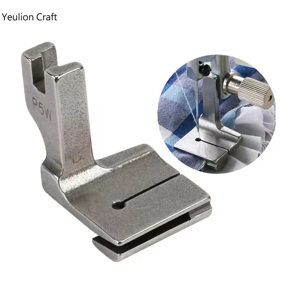 YeulionCraft Machine Flat Wide Single Side Presser Foot P5W 10MM Right Base Plate Widened All Steel Single Side Presser Foot