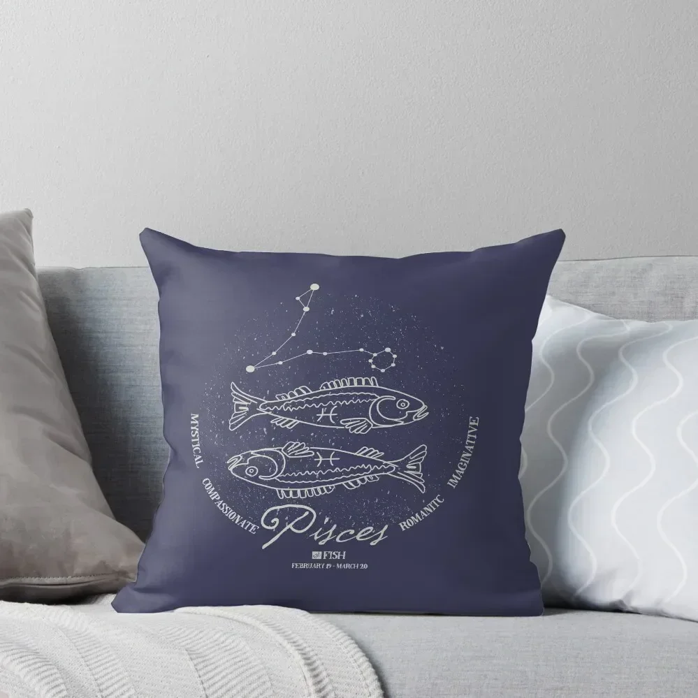 Blue Zodiac Series - Creative Pisces Throw Pillow Cushion Cover Luxury covers for pillows pillow