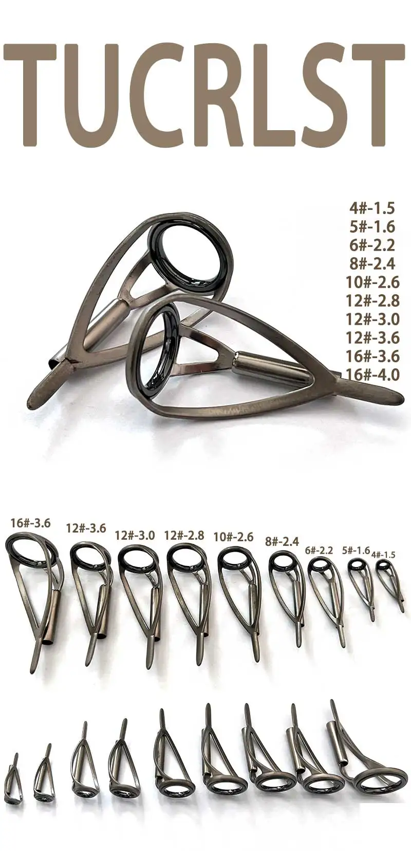 TN99 5PCS TUCRLST Fishing Tip Guides Building Fishing Rod Guides Ring Saltwater Repair Kit For Fishing Replacement Accessorie