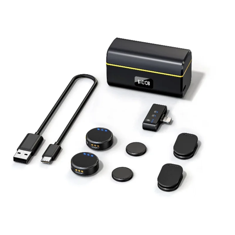 

B03B-Lavalier Wireless Microphone Noise Reduction With Charging Box Magnetic Lapel Microphone Audio Video Recording Mic