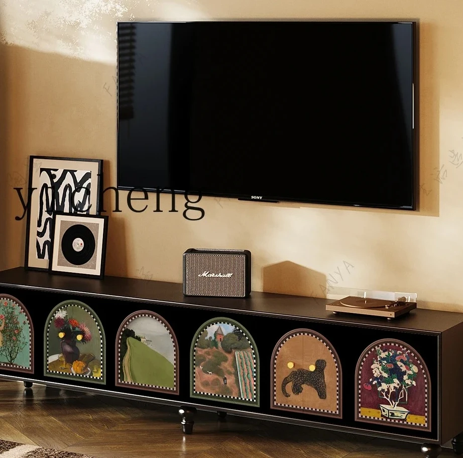 

FY3 Solid Wood TV Cabinet Home Living Room Storage Organizer Art TV Cabinet