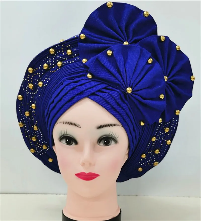 قبعات للنساء السيارات gele هيدتي صنع بالفعل 2022 aso oke عمامة فام musulman موضة bonnet أشرطة رأس الأفريقية عالية الجودة