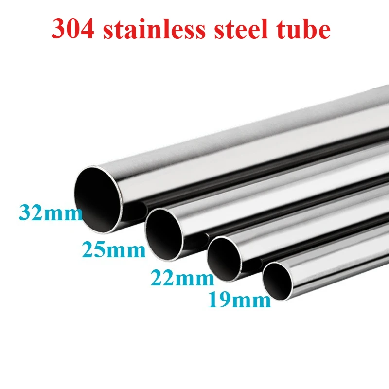 2Pcs 304 Stainless Steel Tube OD19mm 22mm 25mm 32mm Capillary Tube Steel Pipe Decorative Round Tubing Hollow industrial pipe