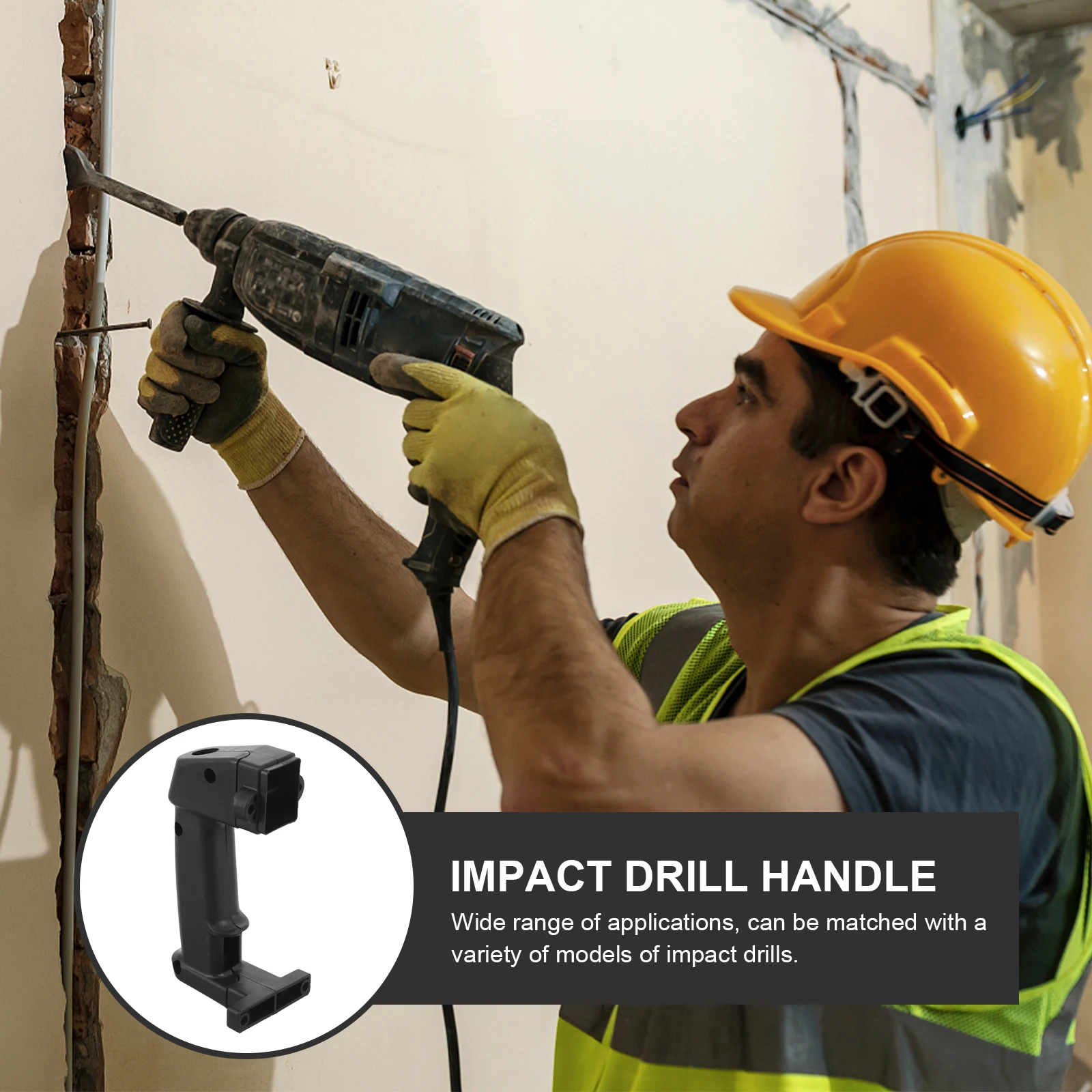 

Electric Hammer Rear Handle Plastic Side Grip Tool Adjustable Replaceable Sturdy Durable Home Use Impact Drill Replacement Small