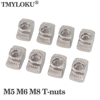 5pcs  304 Stainless Steel T-Nut European Standard Aluminum Profile Fittings T-back Nut 20/30/40/45 Type M3M4M5M6M8