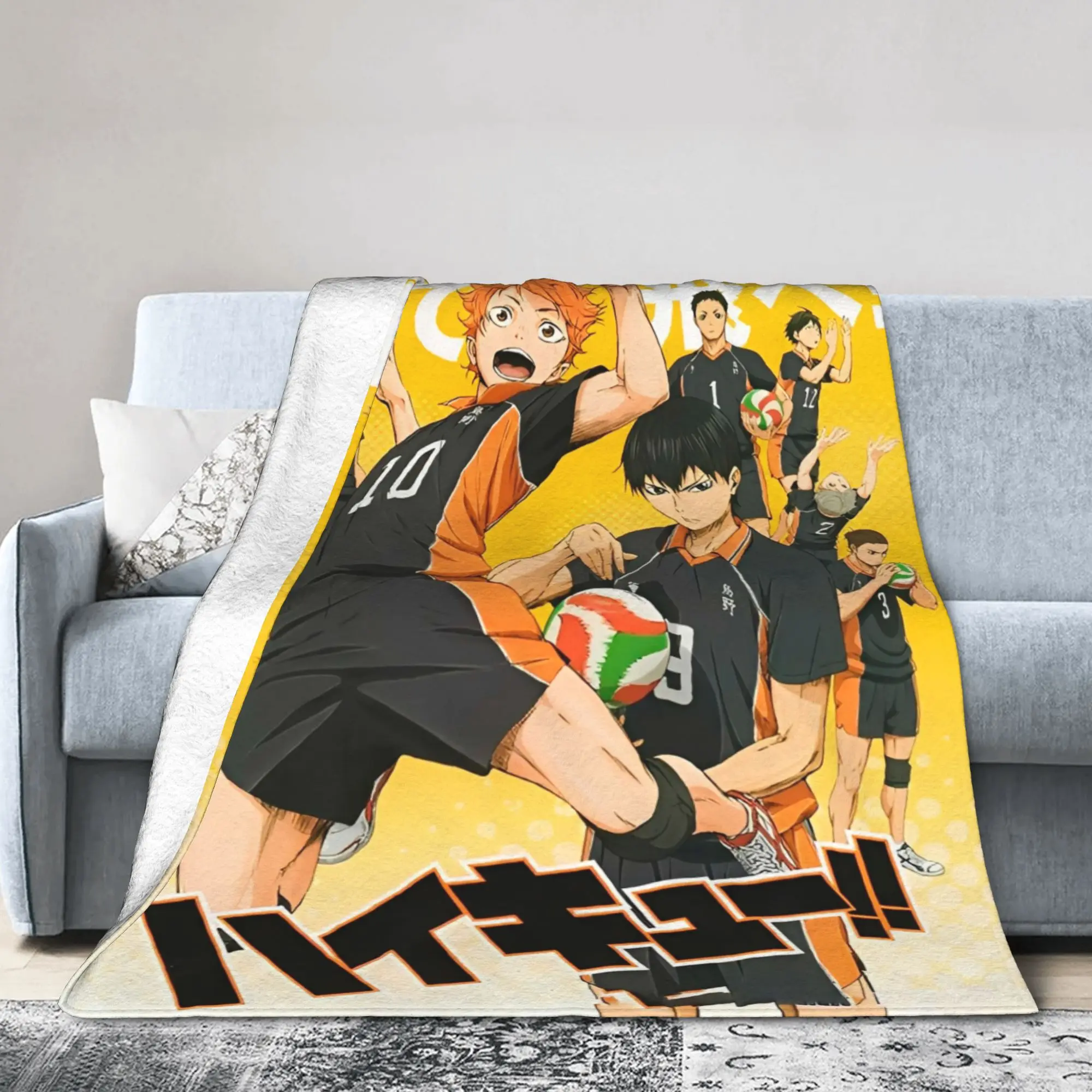 Haikyuus  Volleyball Manga Blanket Cover Fleece Anime Ultra-Soft Throw Blanket for Bedroom Sofa Bed Rug