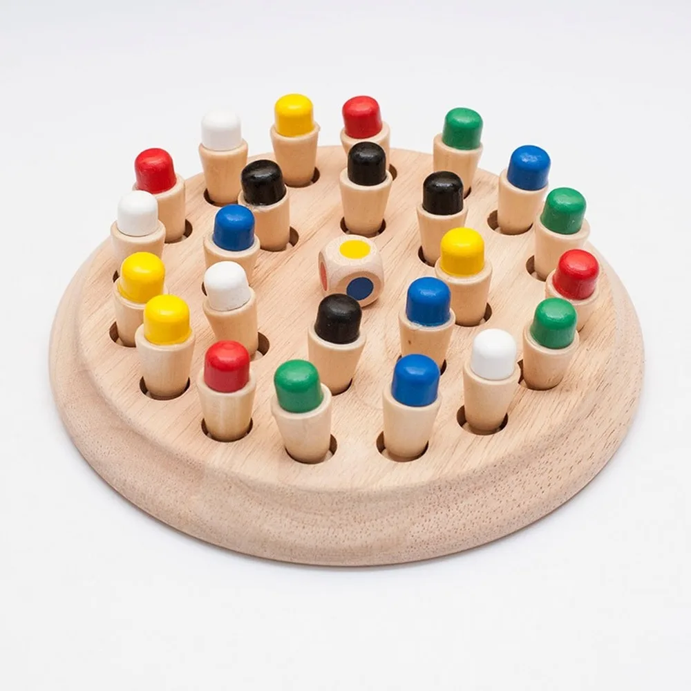 Kids Wooden Memory Match Stick Chess Game Fun Block Board Game Educational Color Cognitive Ability Toy For Children