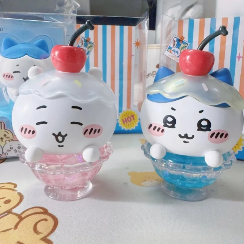 حقيقي Chiikawa Kawaii السائل الحركة الرمال ديكور فني-حلق الجليد مخروط الثلج تصميم أنيمي مكتب لعبة الاسترخاء الإجهاد الإغاثة هدية