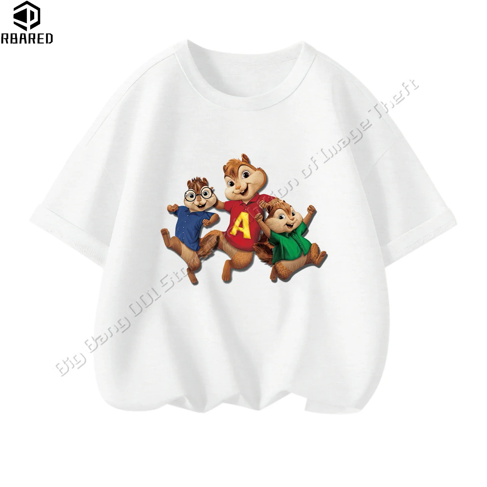 Children's T-shirt T-shirts for Children 100% Cotton Alvin and the Chipmunks 2024 Kids Clothes Summer Sell Like Hot Cakes Brands