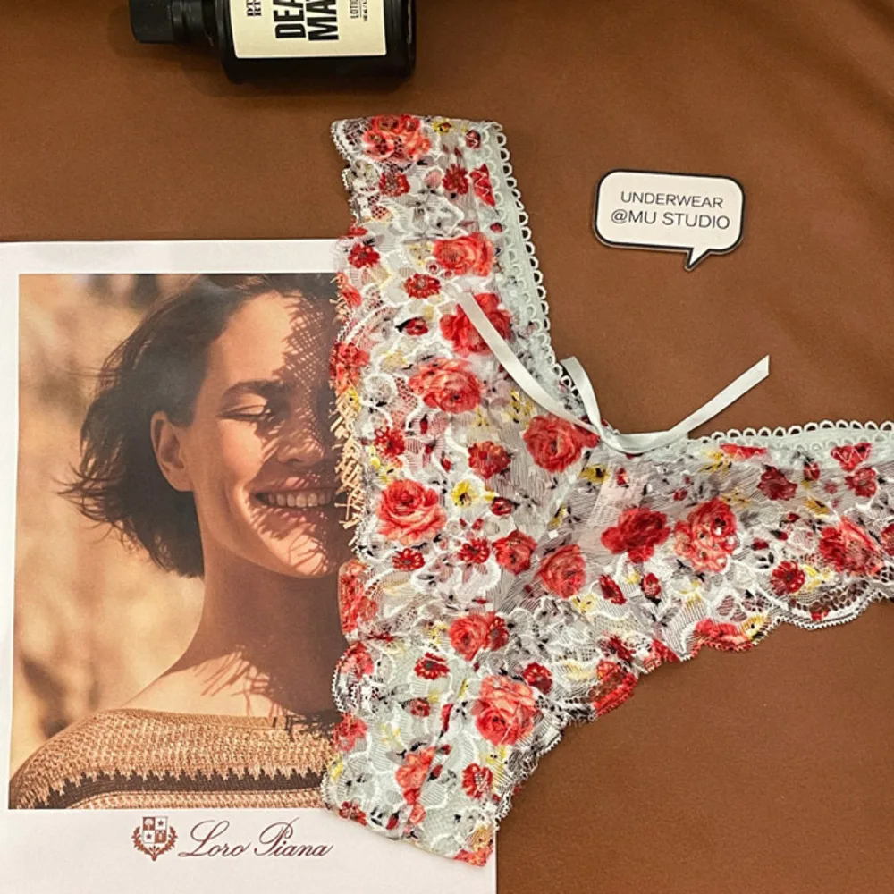 Strings évidés College en maille française pour femmes, sous-vêtements sexy, entrejambe en coton fin, culotte en dentelle sans couture, slips respirants, lingerie