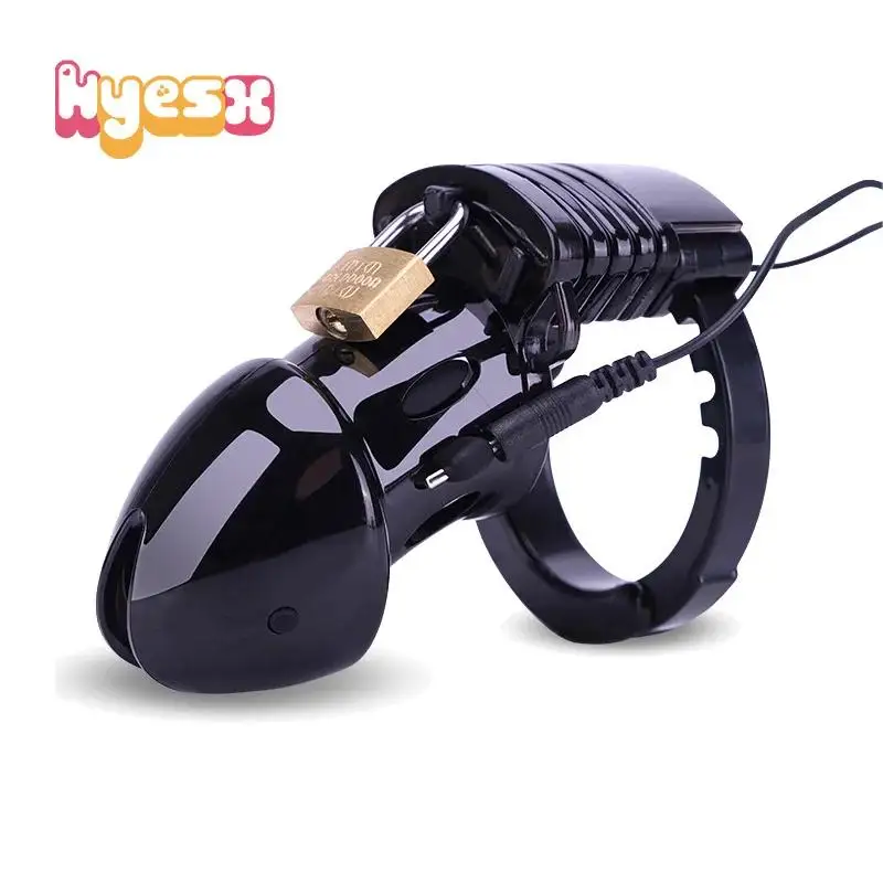 Remote Control Electric Shocker Chastity Cage Penis Ring Scrotum Glans Stimulate Electro BDSM Timer Cock Adult Sex Toys For Men