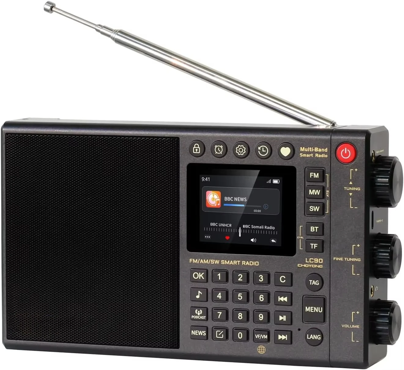 for CHOYONG LC90 WIFI/4G Multi-Band Smart Internet Radio Portable AM/FM,Longwave & Shortwave Radio Receiver with SSB Bluetooth