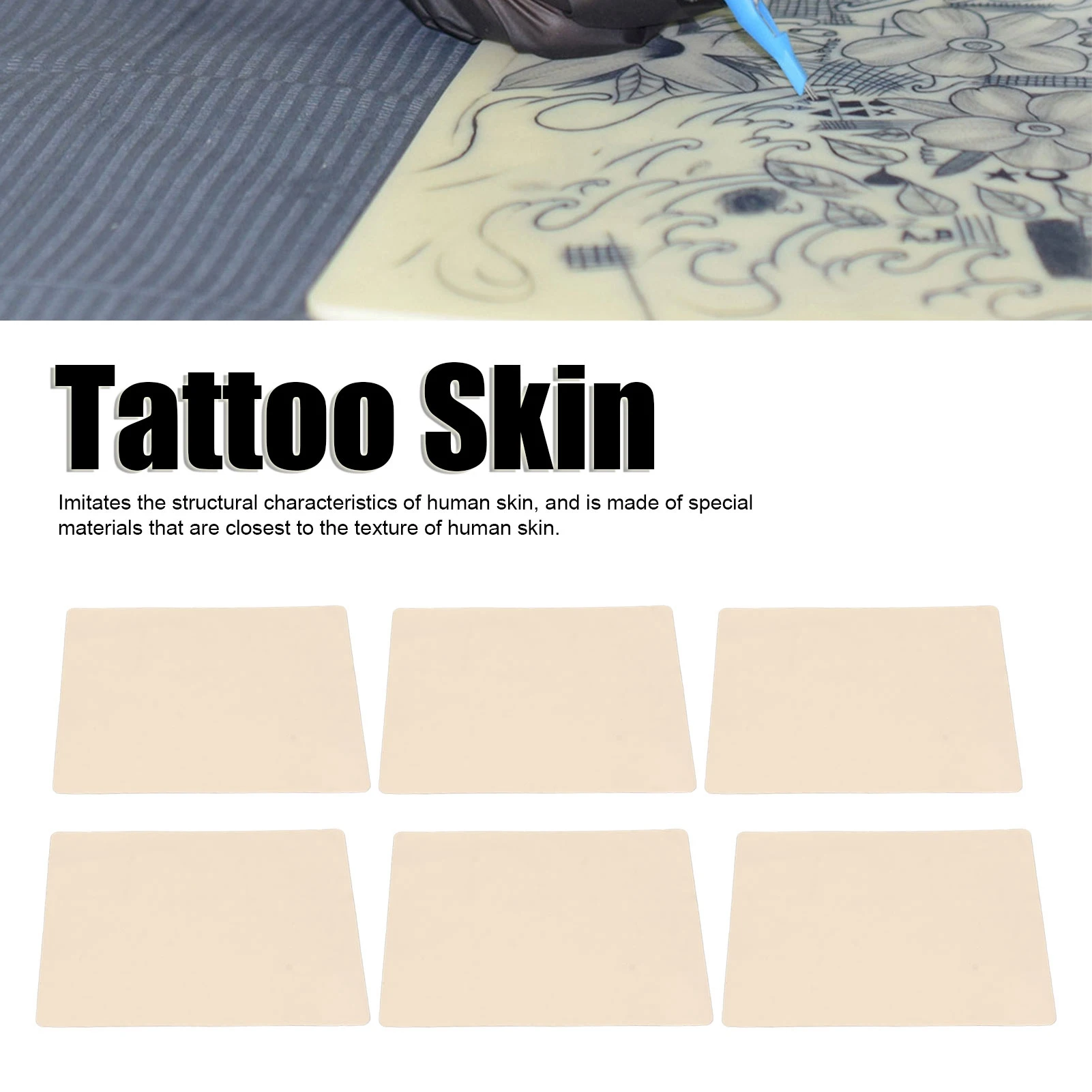 

20 Sheet Practice Skin Silicone Double Side Fake Skin for Microblading Eyebrows Lips S Double Side Practice Skin