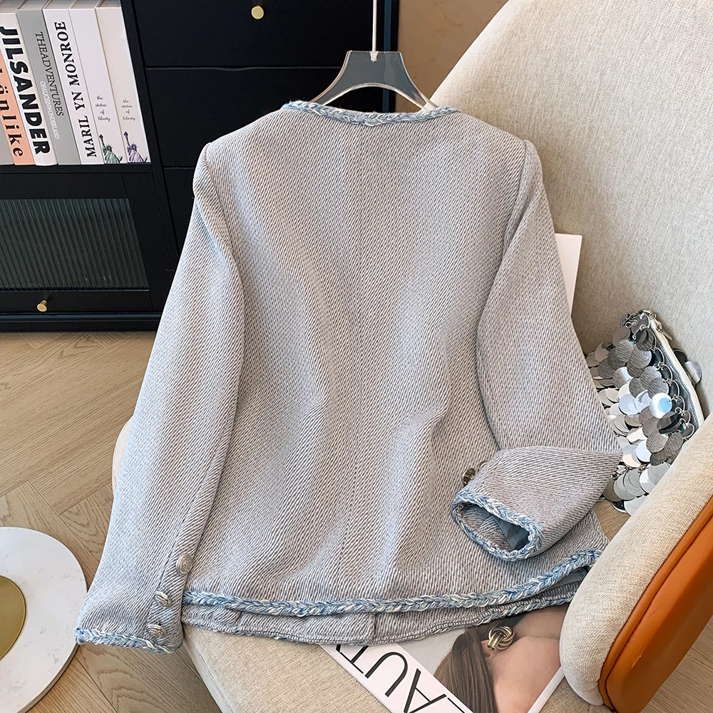 Winter New Plus Size Women's Simple Round Collar Coat Loose Casual Office Commuter Thin Cotton Jacket Exquisite Cardigan