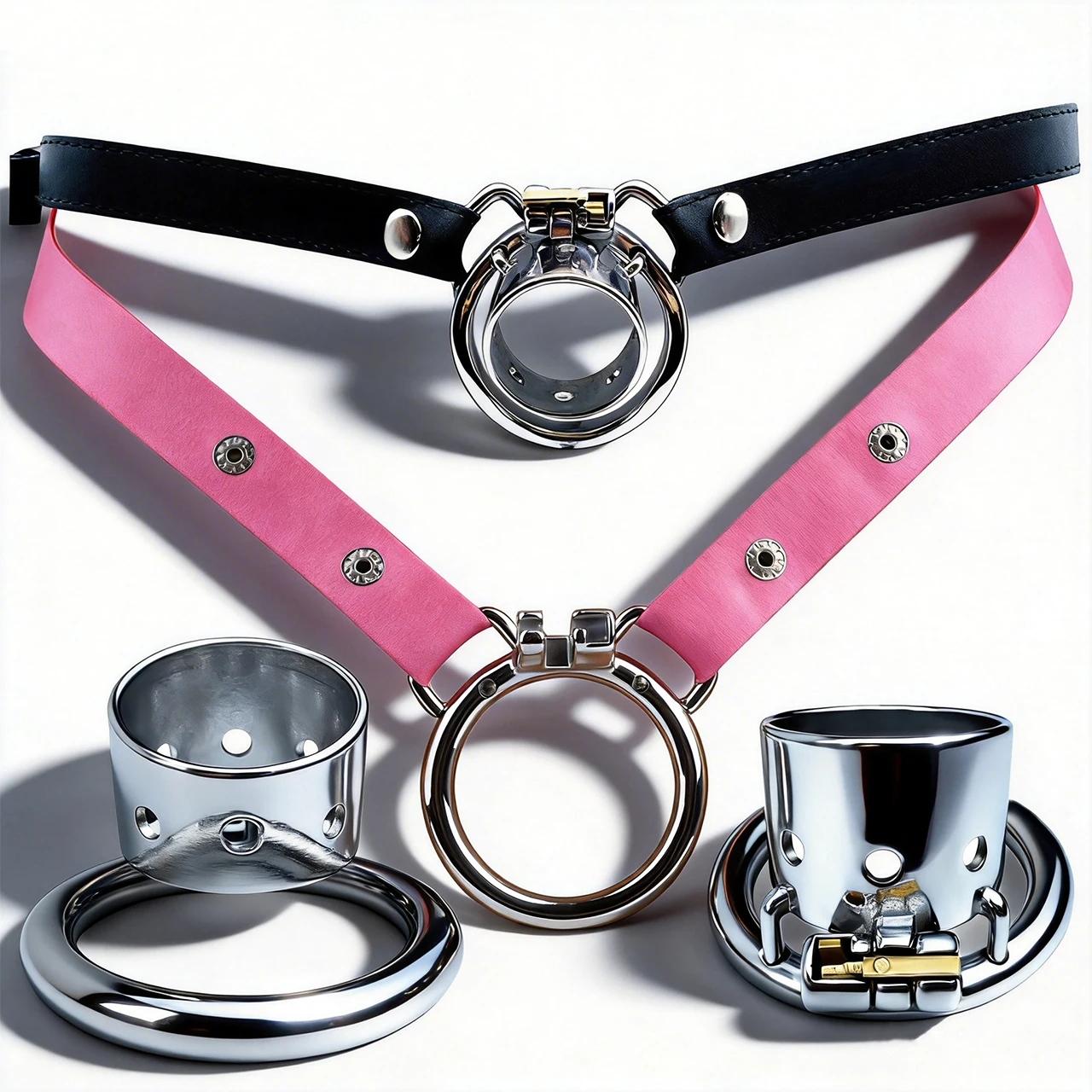FRRK HighEnd Stainless Steel Short Cylinder Male Chastity Device Comfort Curve Ring AntiCheat Lock Adult Sex Toy For Men Gay
