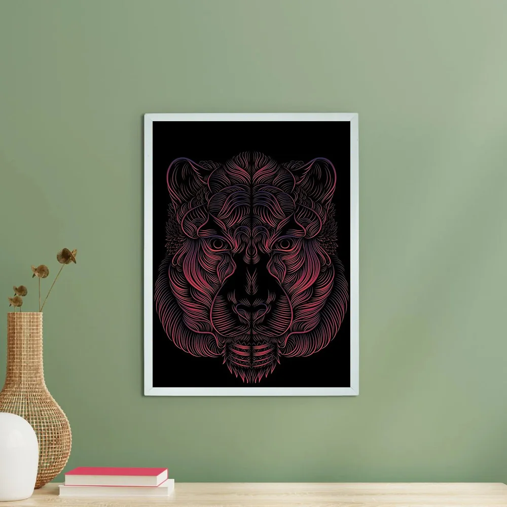 غير المؤطرة جدار الفن قماش يطبع الحيوان الأسد رئيس مجردة ديكور المنزل الحديث غرفة المعيشة غرفة نوم الفن هدية الصورة