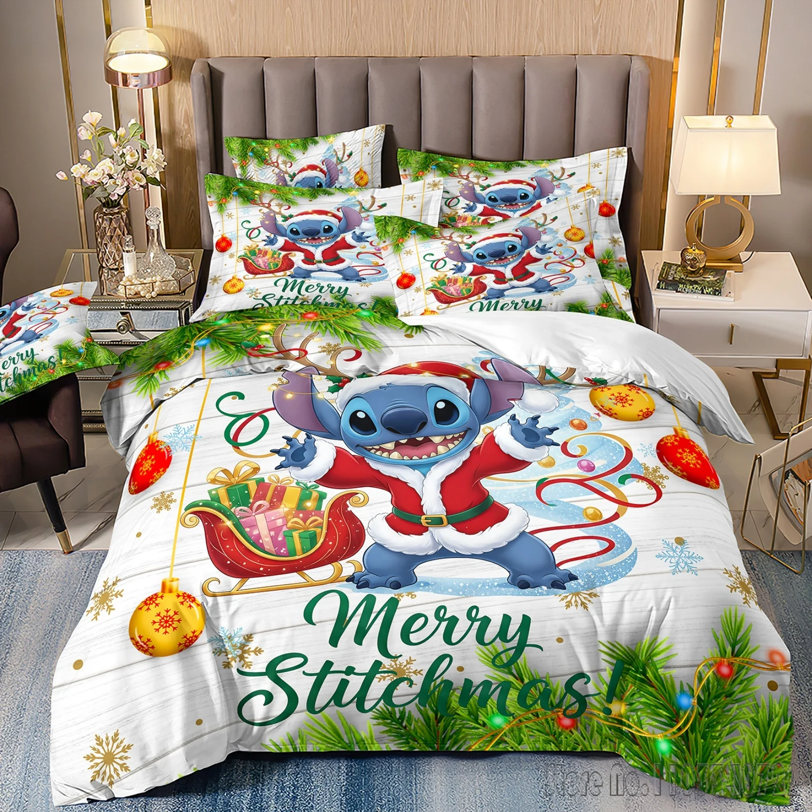 2026 أنيمي عيد الميلاد غرزة ثلاثية الأبعاد مطبوعة طقم سرير الطفل طقم أغطية لحاف الطفل المفارش التوأم واحد الملك الاطفال الكبار هدية