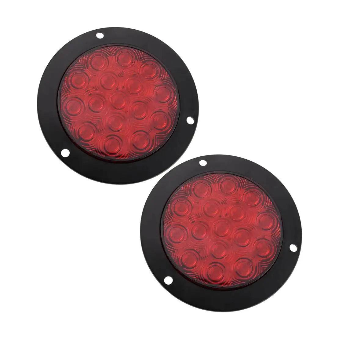 

2pcs Red 16-LED 4" Round Truck Trailer Caravan Tail Stop Brake Turn Signal Light 12V-24V