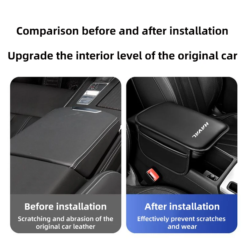 مسند ذراع السيارة صندوق وسادة وسادة جلدية تخزين جيب الكوع ارتفاع دعم التصميم ل Haval M1 M2 M4 H2 H3 H5 H6 H7 H9 Dargo M6 F5