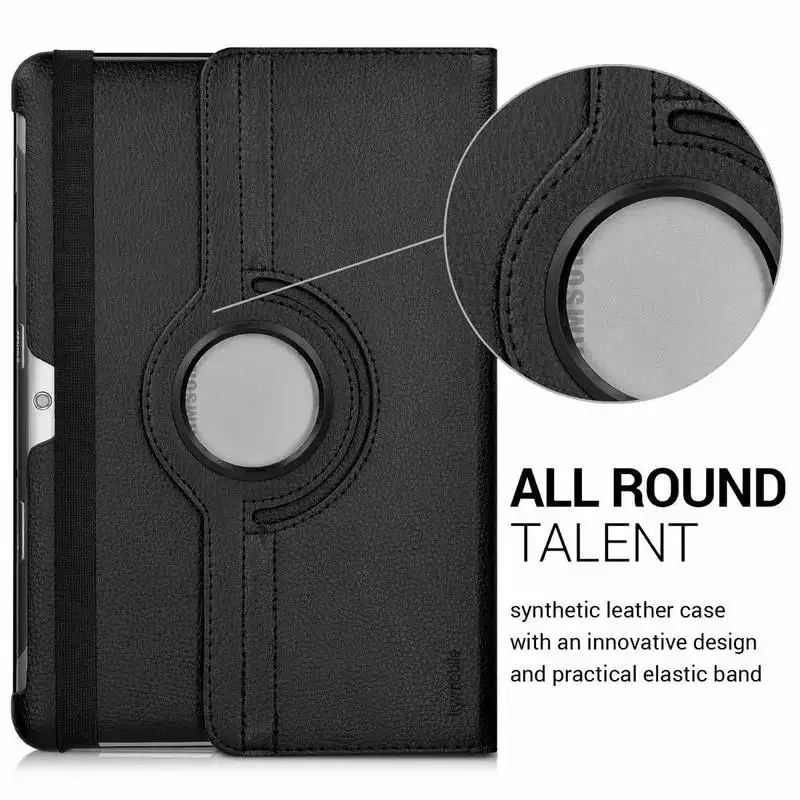 Cover Case For Samsung Galaxy Tab 2 10.1 GT-P5100 P5110 P7500 P7510 360 Degree Rotating Tablet PU Leather Case Tab2 10.1 Glass